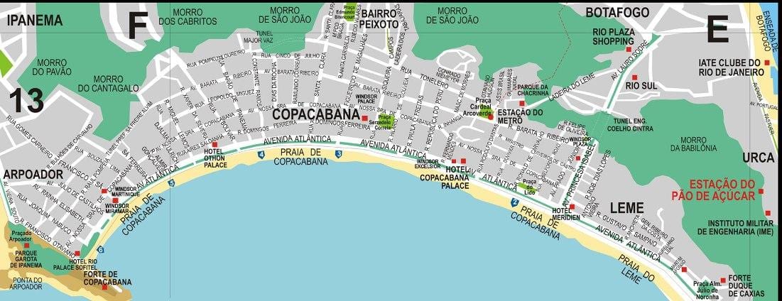 copacabana里约热内卢地图