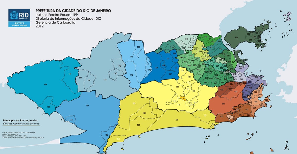 里约热内卢区的地图