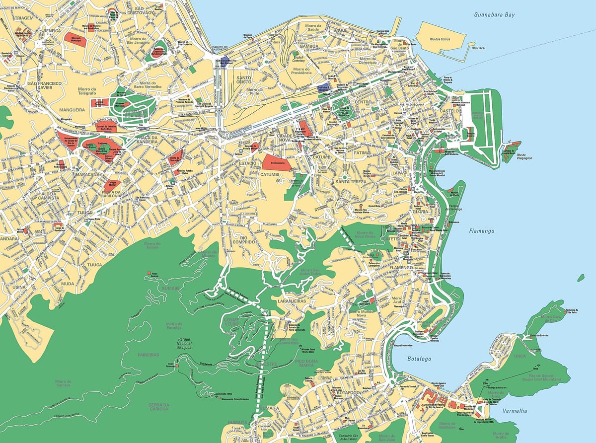 里约热内卢的街道地图