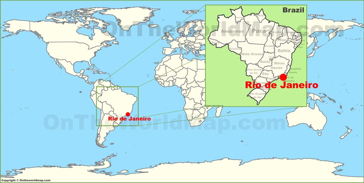在哪里约热内卢位于世界地图