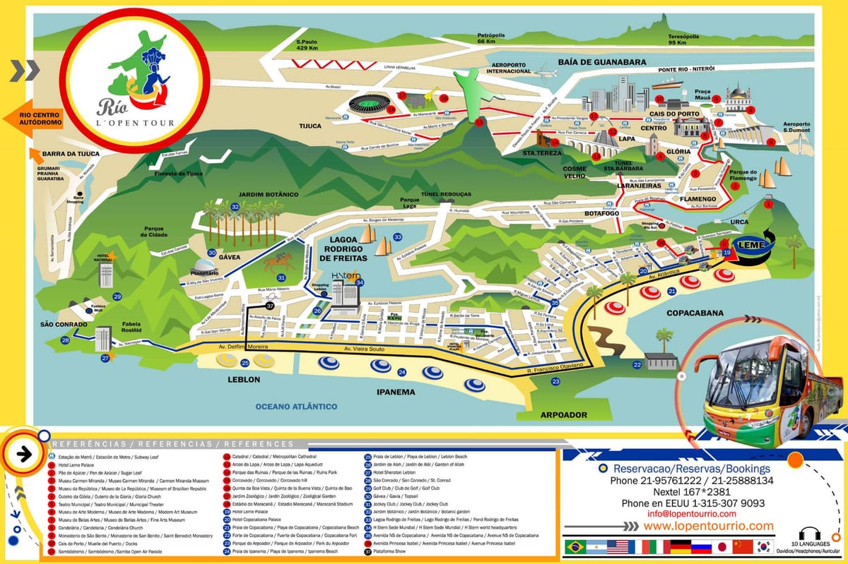 里约热内卢的旅游地图
