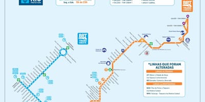 里约快速公交系统的地图