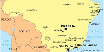 地图上的巴西表示Rio de Janeiro