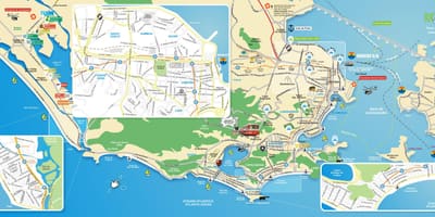里约热内卢海滩的地图