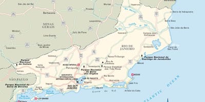 里约热内卢地区的地图