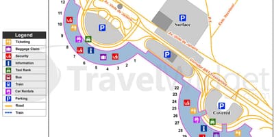 里约热内卢的演出机场的地图