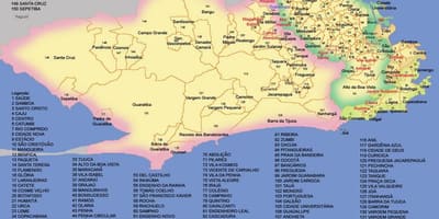 地图上的里约热内卢的街区